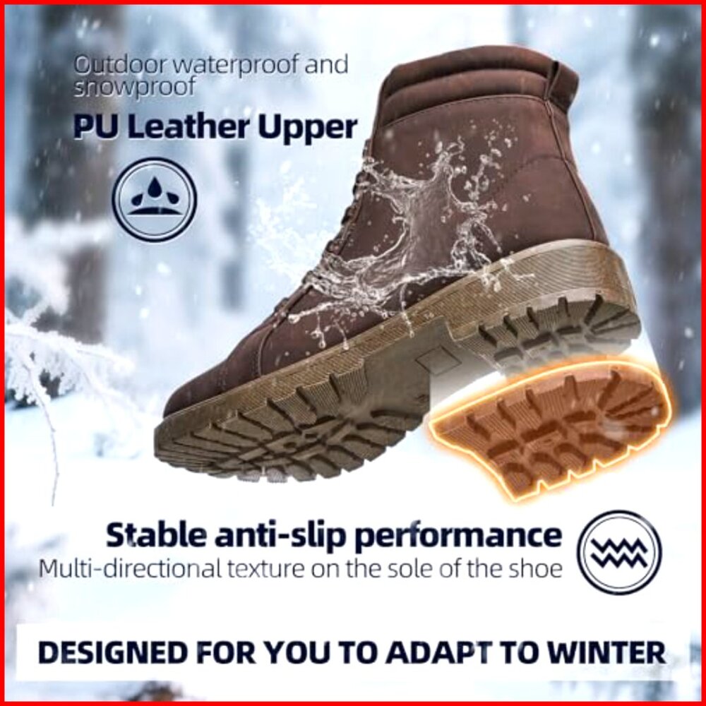 Women's Ankle Snow Boots Waterproof Non-Slip Faux Fur Lined Winter Booties - Picture 5 of 7